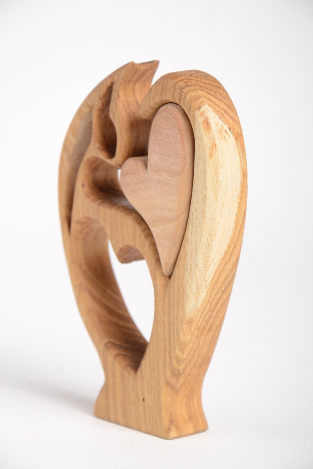 Figura de madera hecha a mano objeto de decoración souvenir original corazón foto 3
