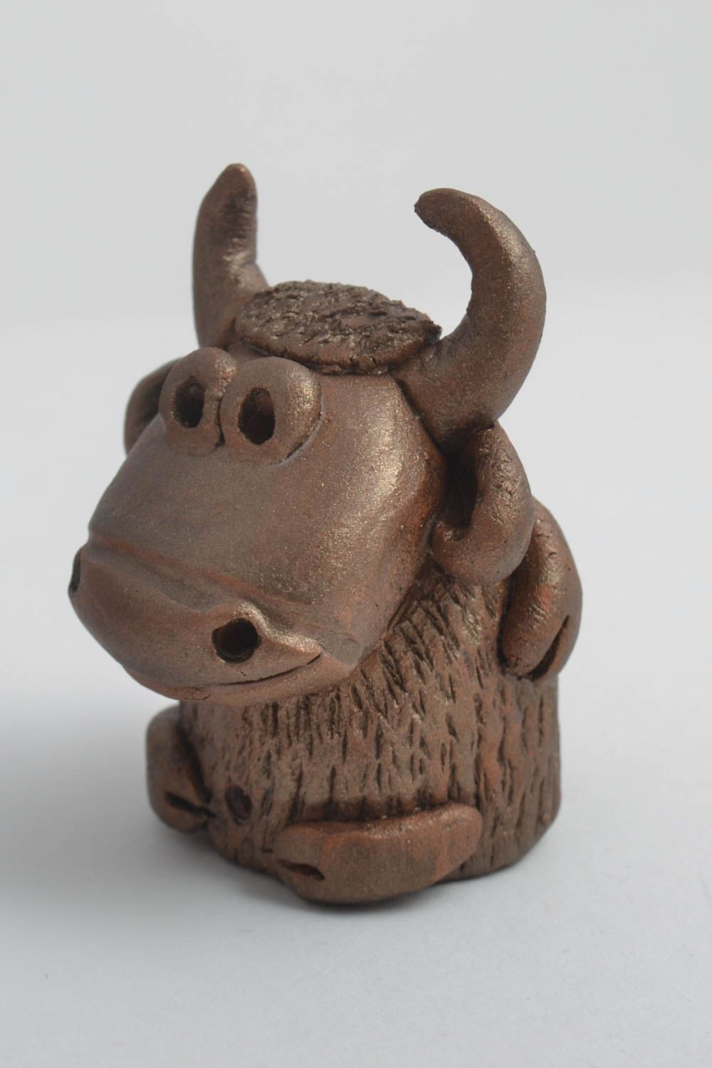 Figurita de cerámica artesanal elemento decorativo regalo original Torro foto 3