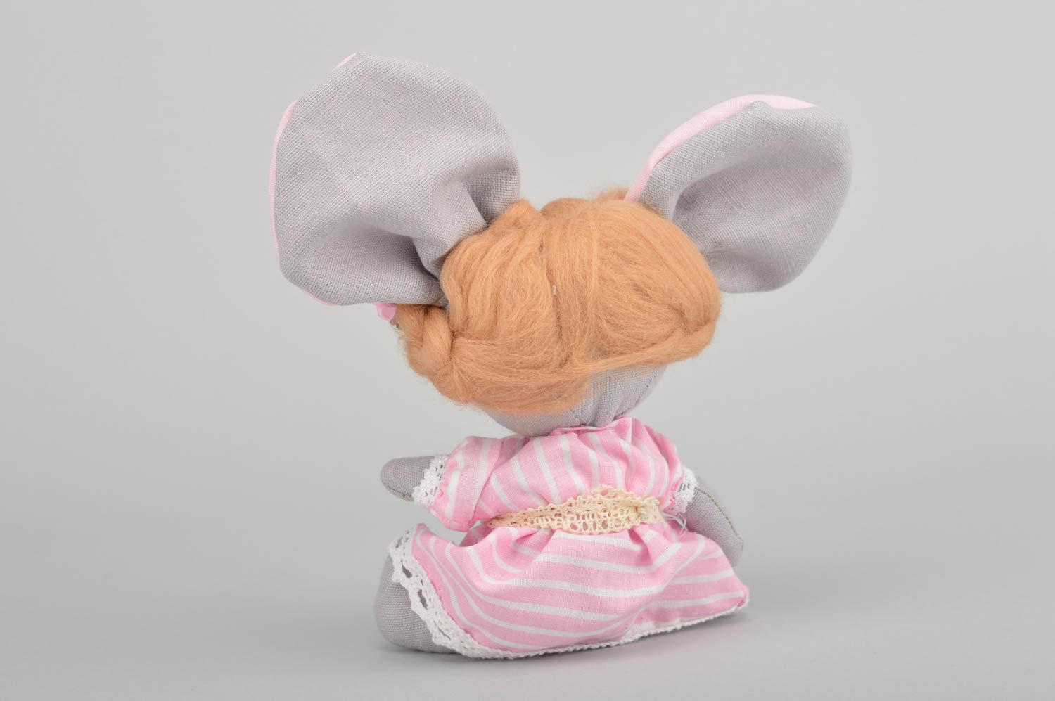 Schönes handmade Designer Kuscheltier Maus aus Baumwolle für Interieur Dekor foto 5