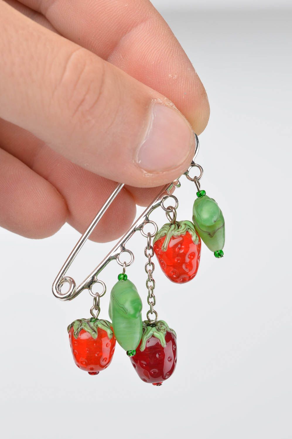 Handmade designer glass brooch accessory present for women stylish brooch photo 3