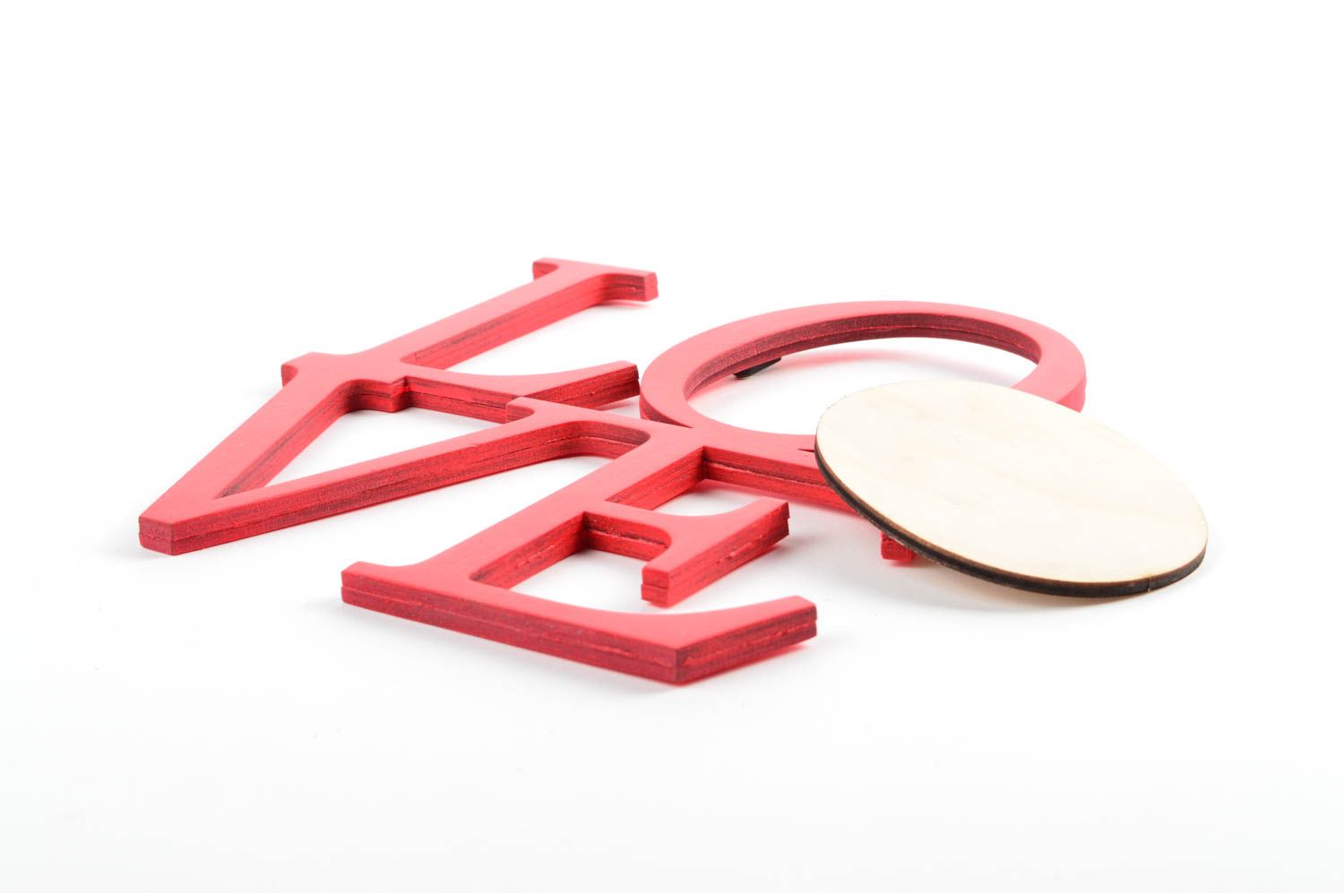 Marco de madera hecho a mano color rojo regalo original decoración de mesa Love  foto 2