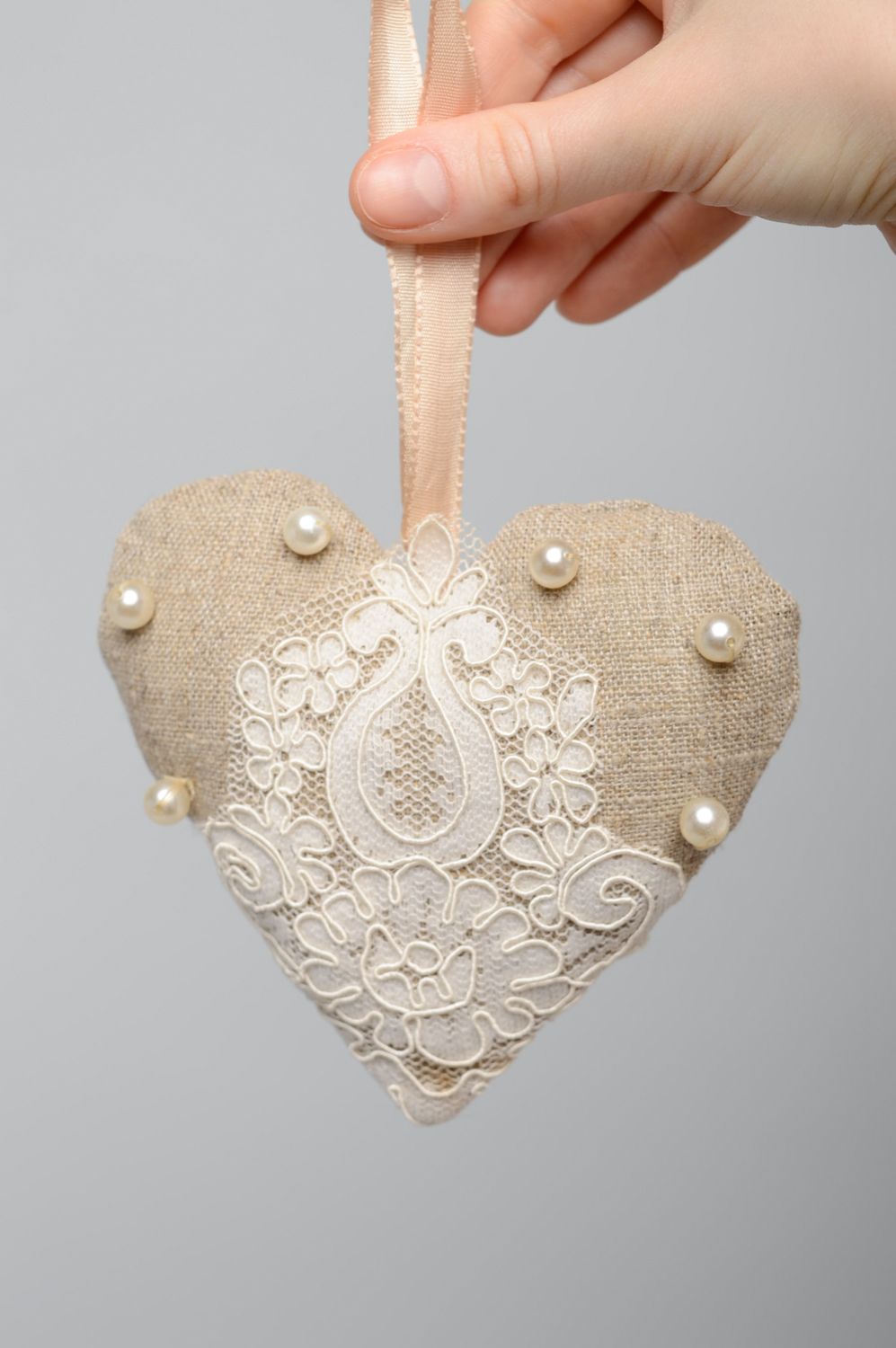 Interior pendant heart with lace photo 5