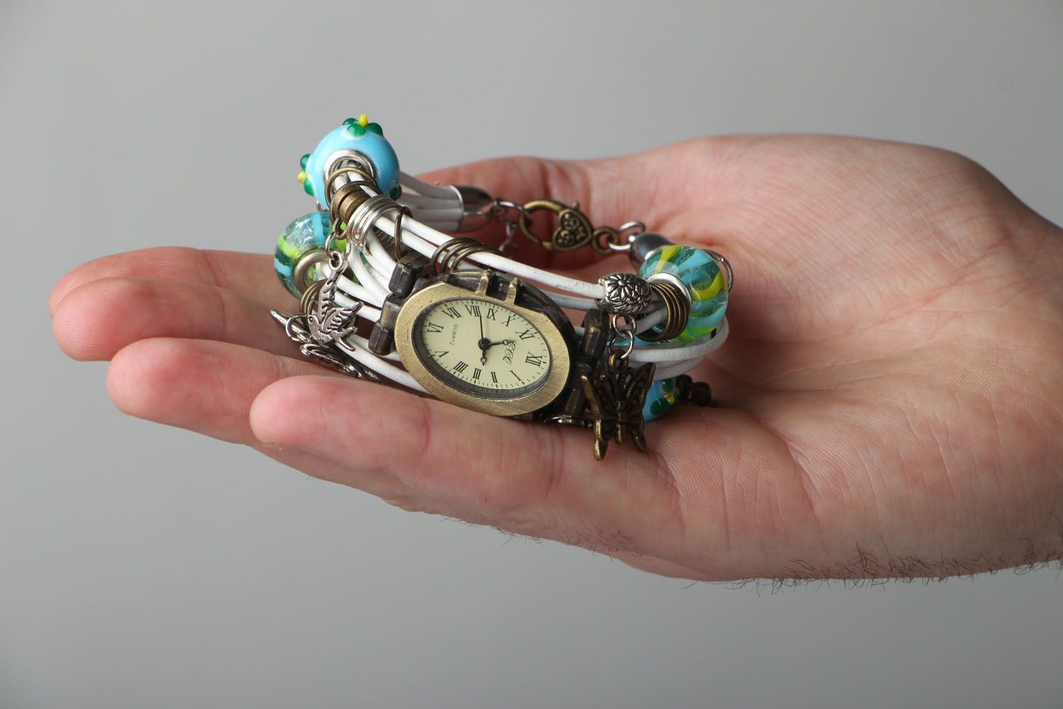 Необычные часы ручной работы оригинальные часы для стильной женщины в подарок фото 6