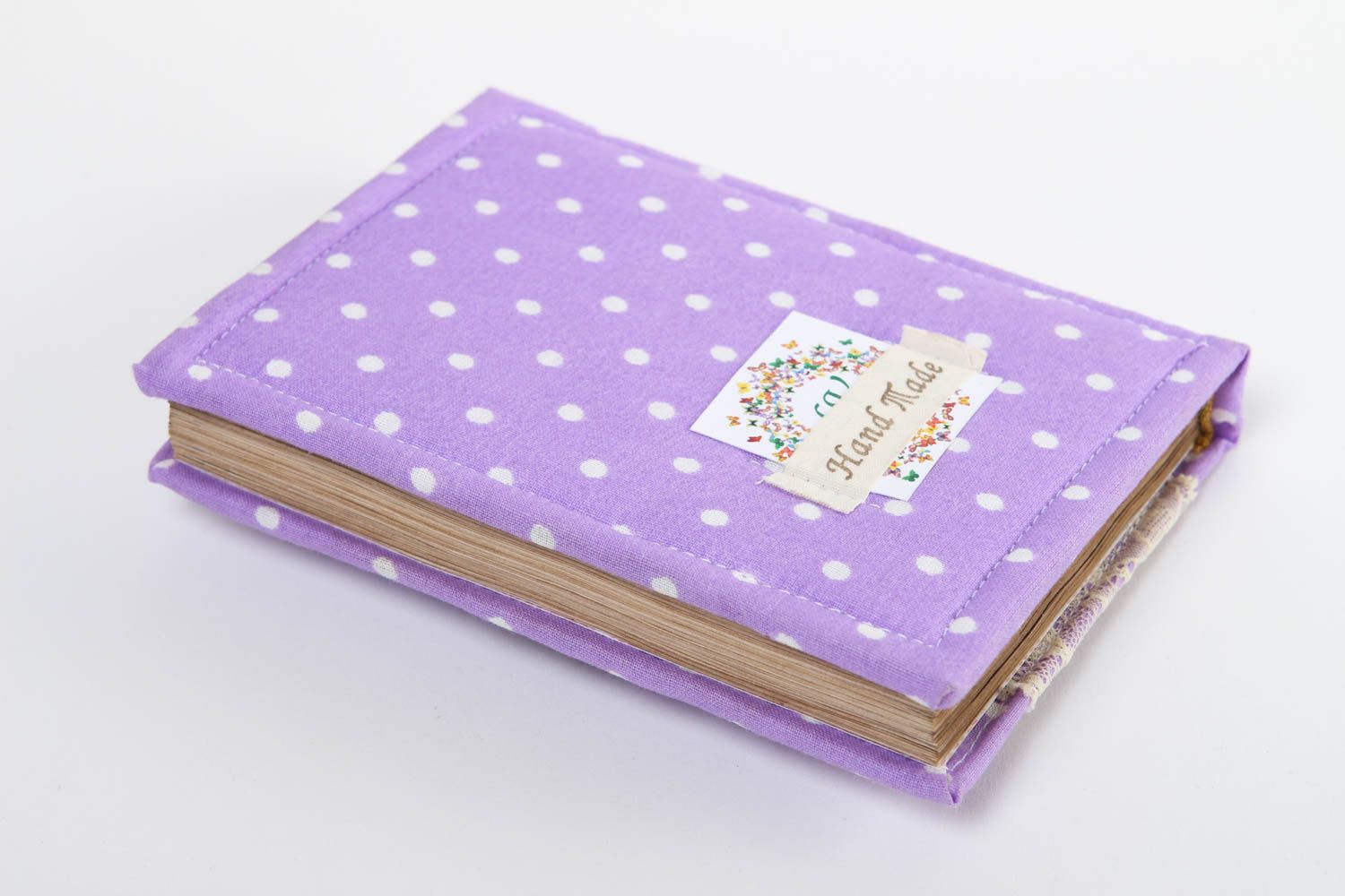 Handmade notebook with textile cover tender gift for girl stylish notebook photo 2