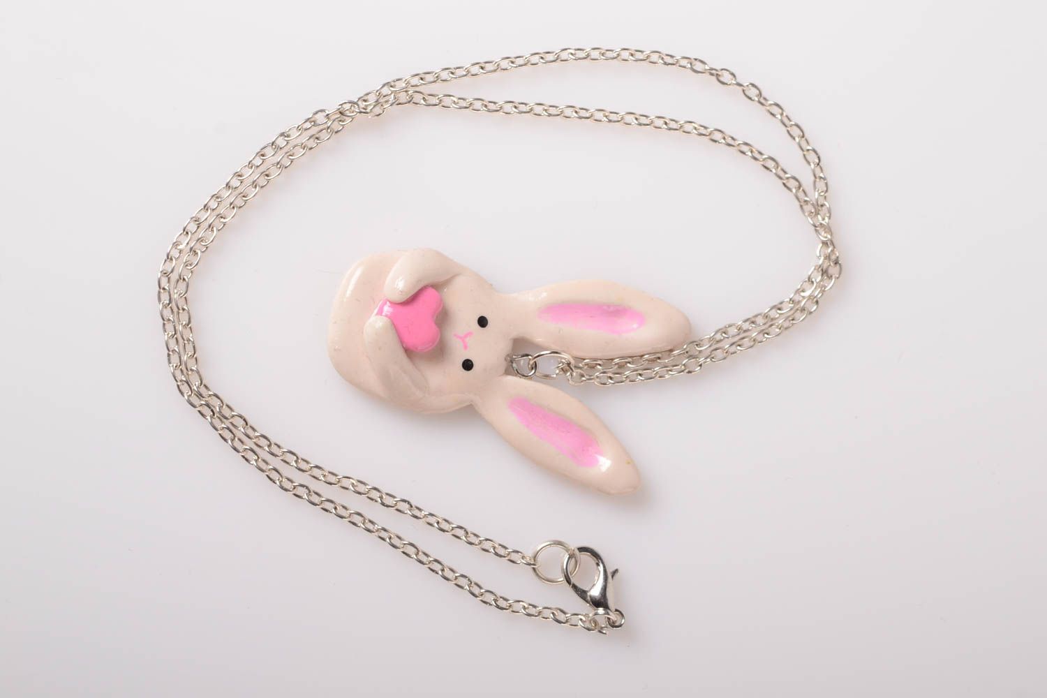 Polymer clay pendant handmade accessories bunny plastic pendant fashion jewelry photo 1