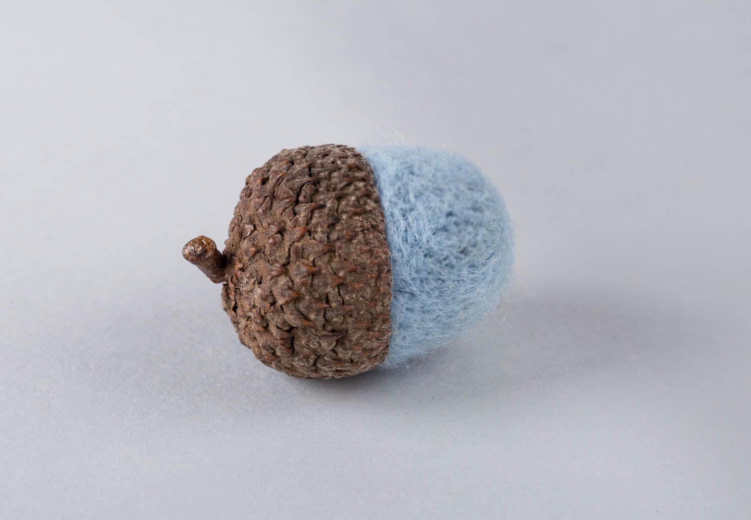 Designer handmade acorn figurine soft toy made of felted wool present for kids photo 2