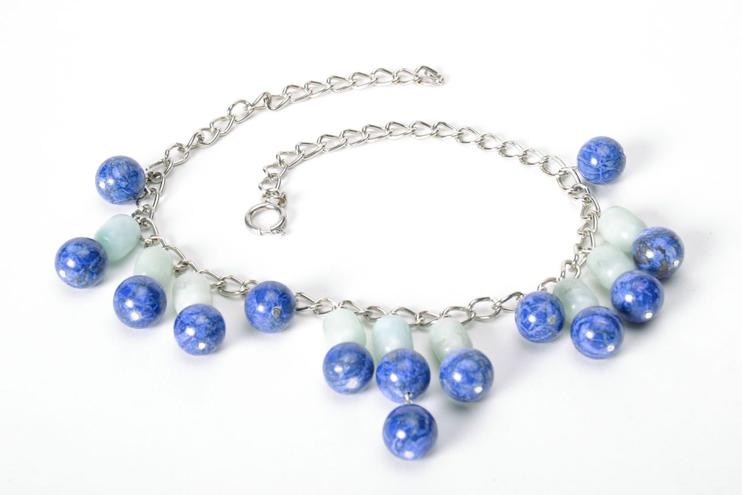 Blue handmade necklace  photo 5
