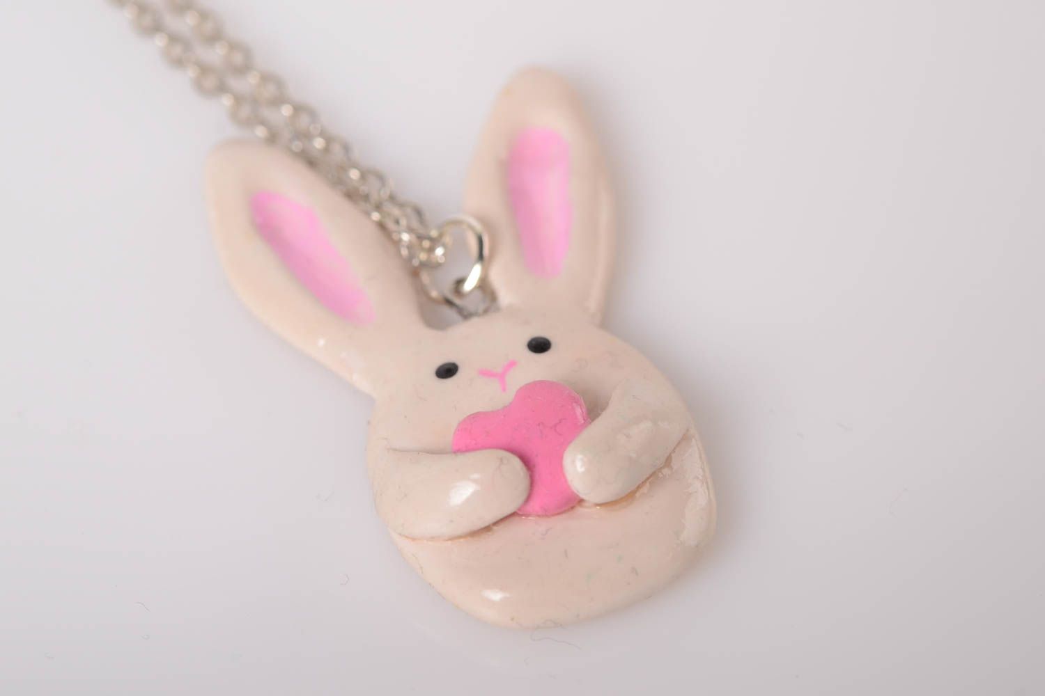 Polymer clay pendant handmade accessories bunny plastic pendant fashion jewelry photo 4