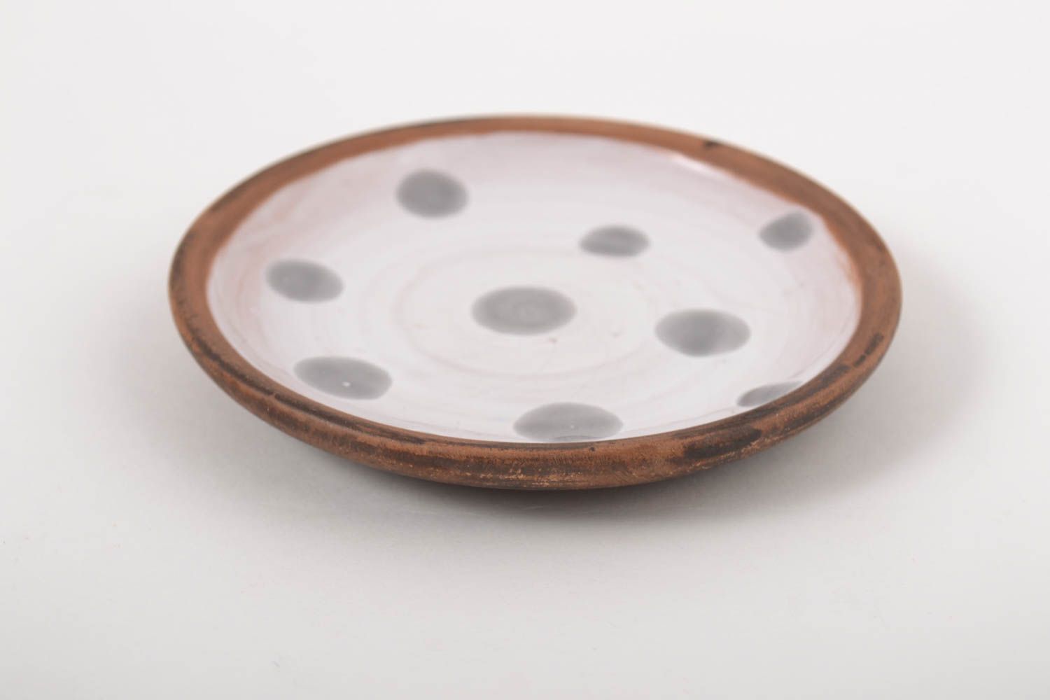 Керамика ручной работы глиняная посуда глиняная тарелка горошек столовая посуда  фото 2