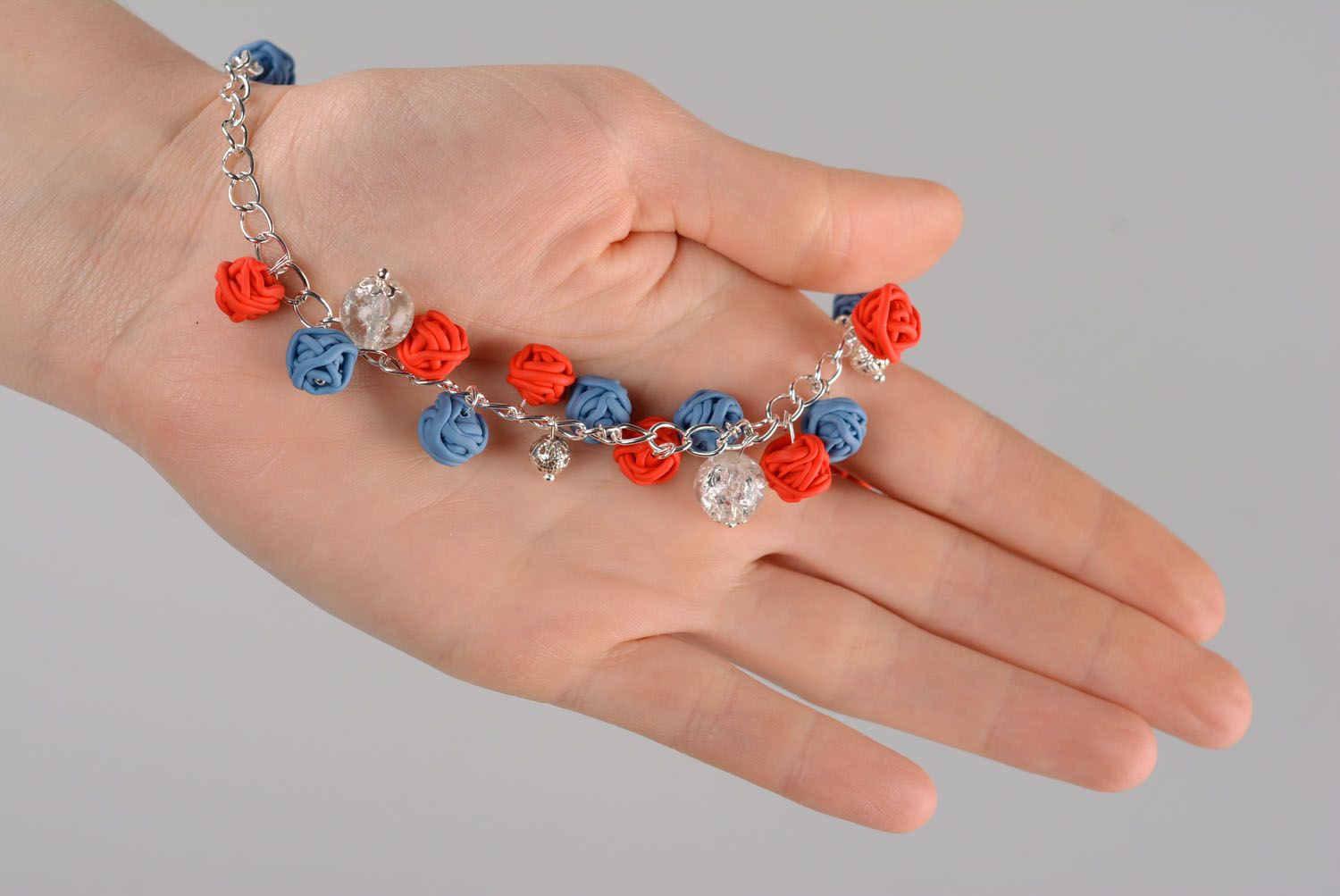 Plastic bracelet Red and Blue Balls photo 5