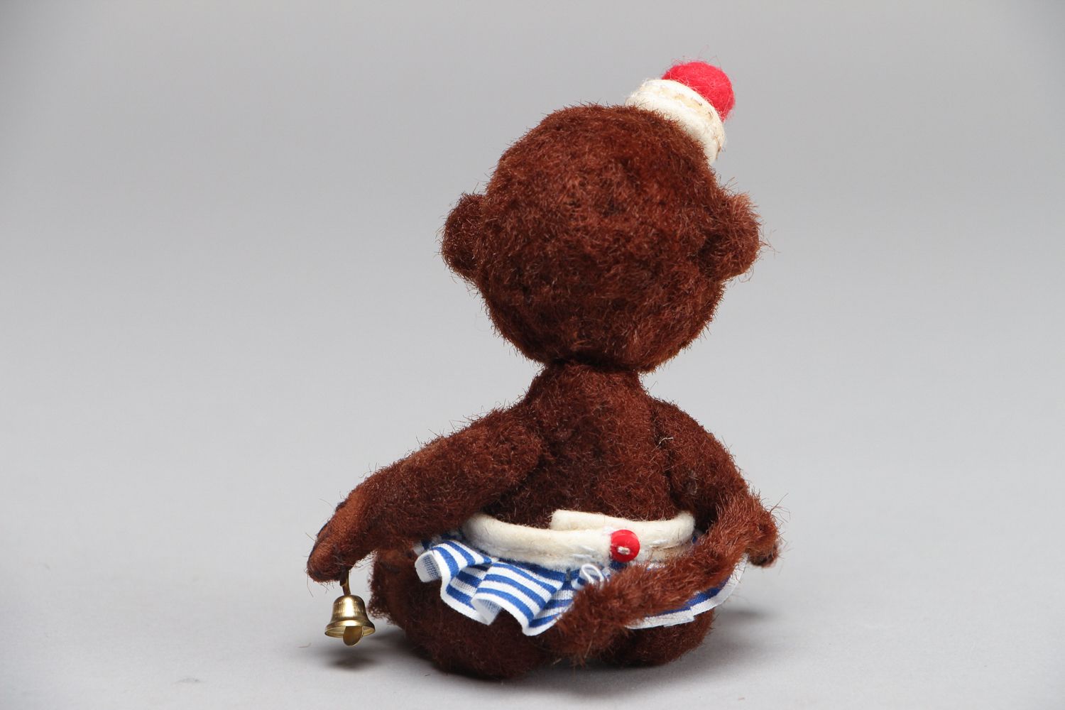 Peluche singe marron petite vintage de collection faite main cadeau enfant photo 3