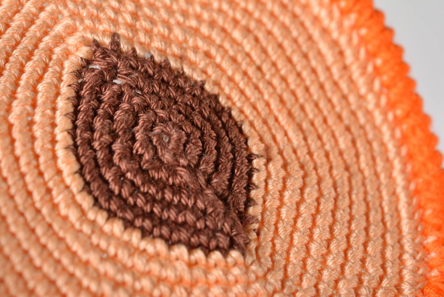 Dessous-de-verre au crochet fait main Accessoire cuisine coton viscose orange photo 5