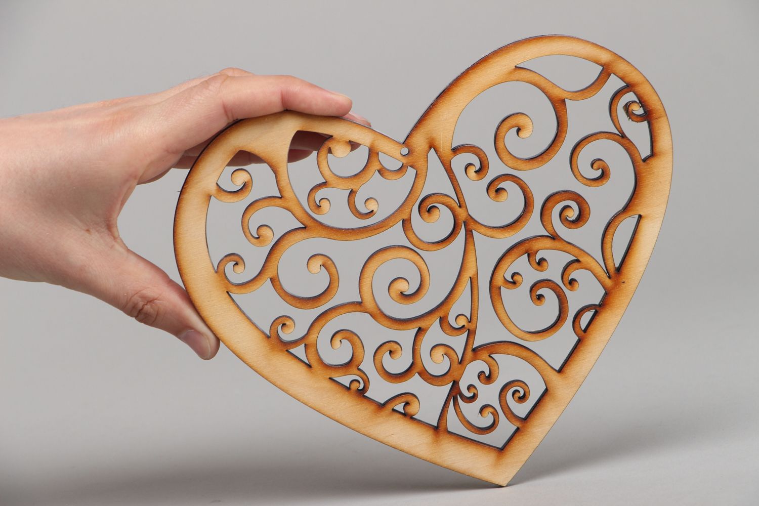 Formes en bois à décorer Coeur pour serviettage photo 4