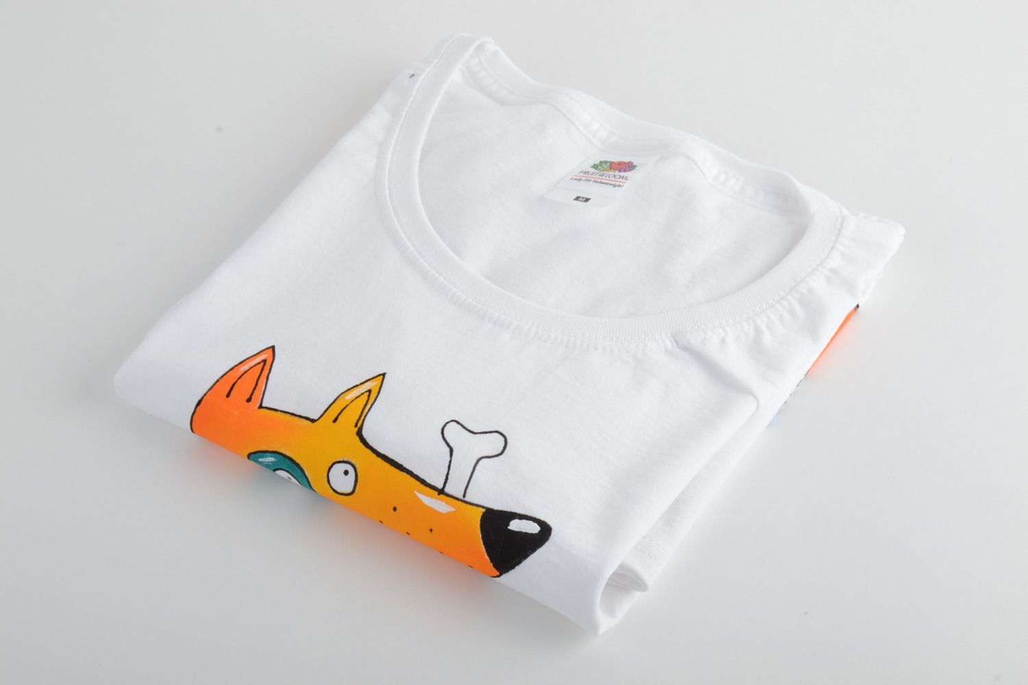 Camiseta original estampada personalizada de algodón hecha a mano decorada foto 4