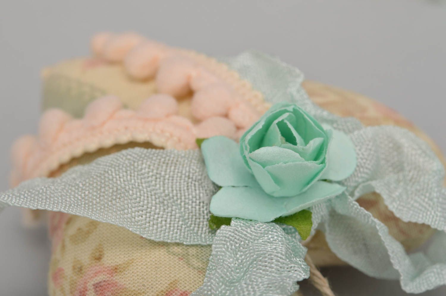 Интерьерная подвеска сердце с цветами с запахом ванили маленькое ручной работы фото 5