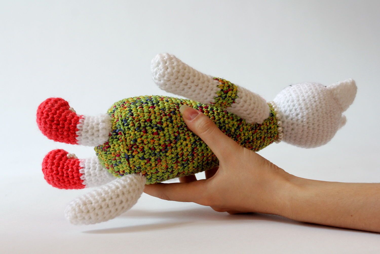 Giocattolo a maglia fatto a mano pupazzo a forma di gatta a uncinetto foto 4