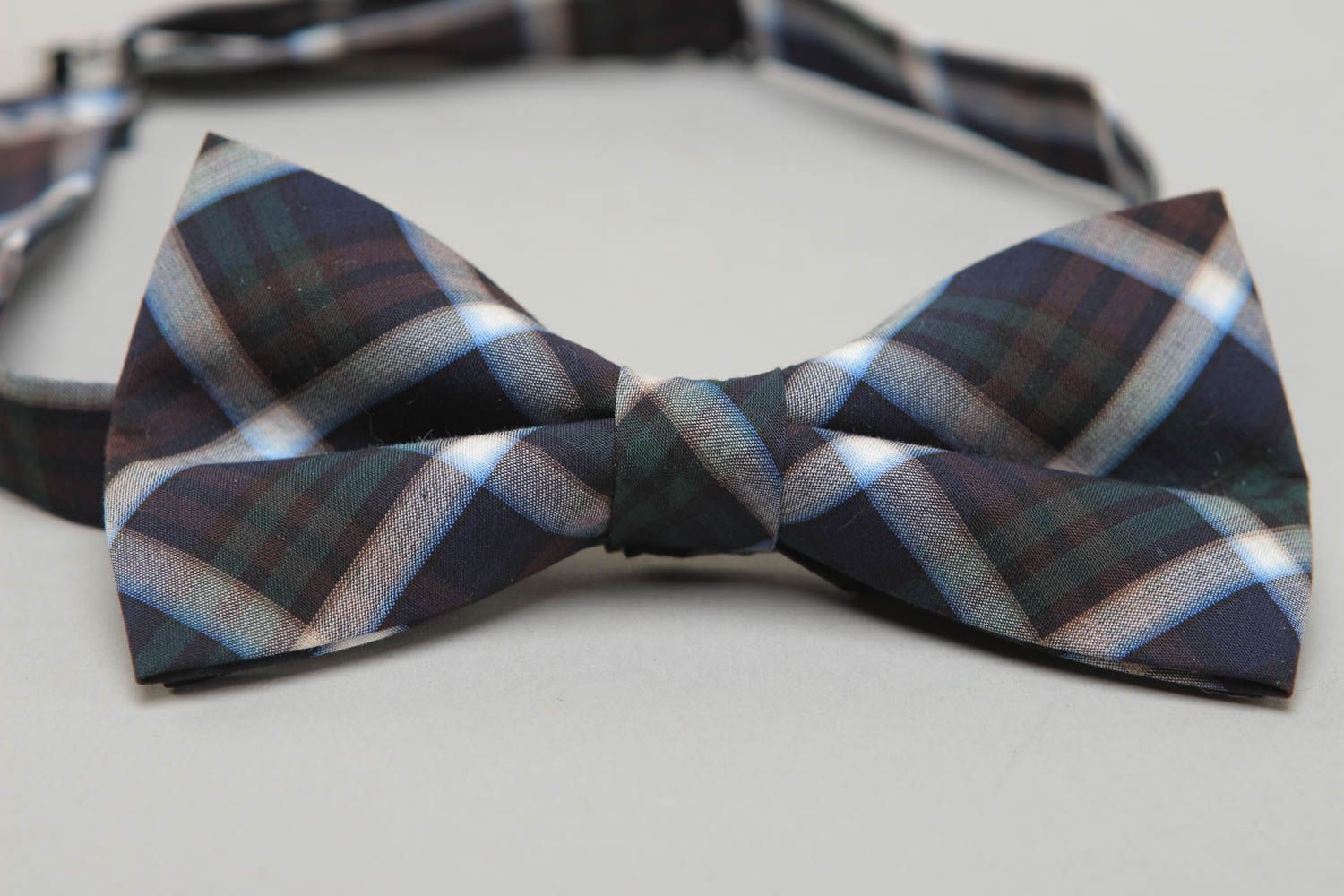 Checkered cotton bow tie photo 2