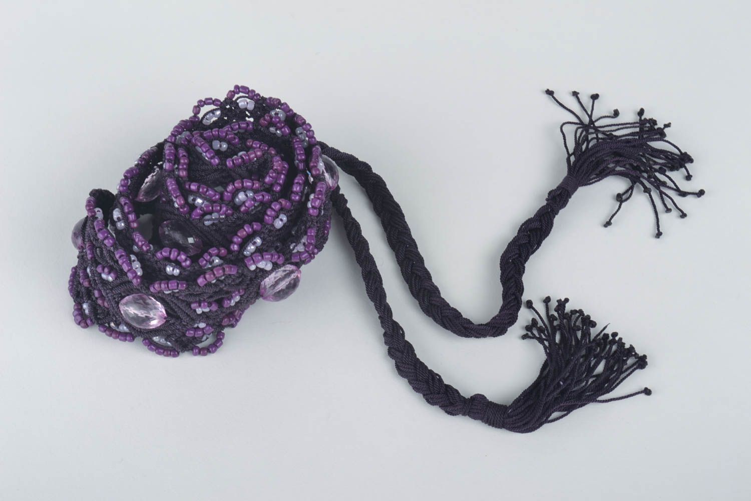 Handmade Damen Gürtel Accessoire für Frauen geflochtener Gürtel in Violett foto 2