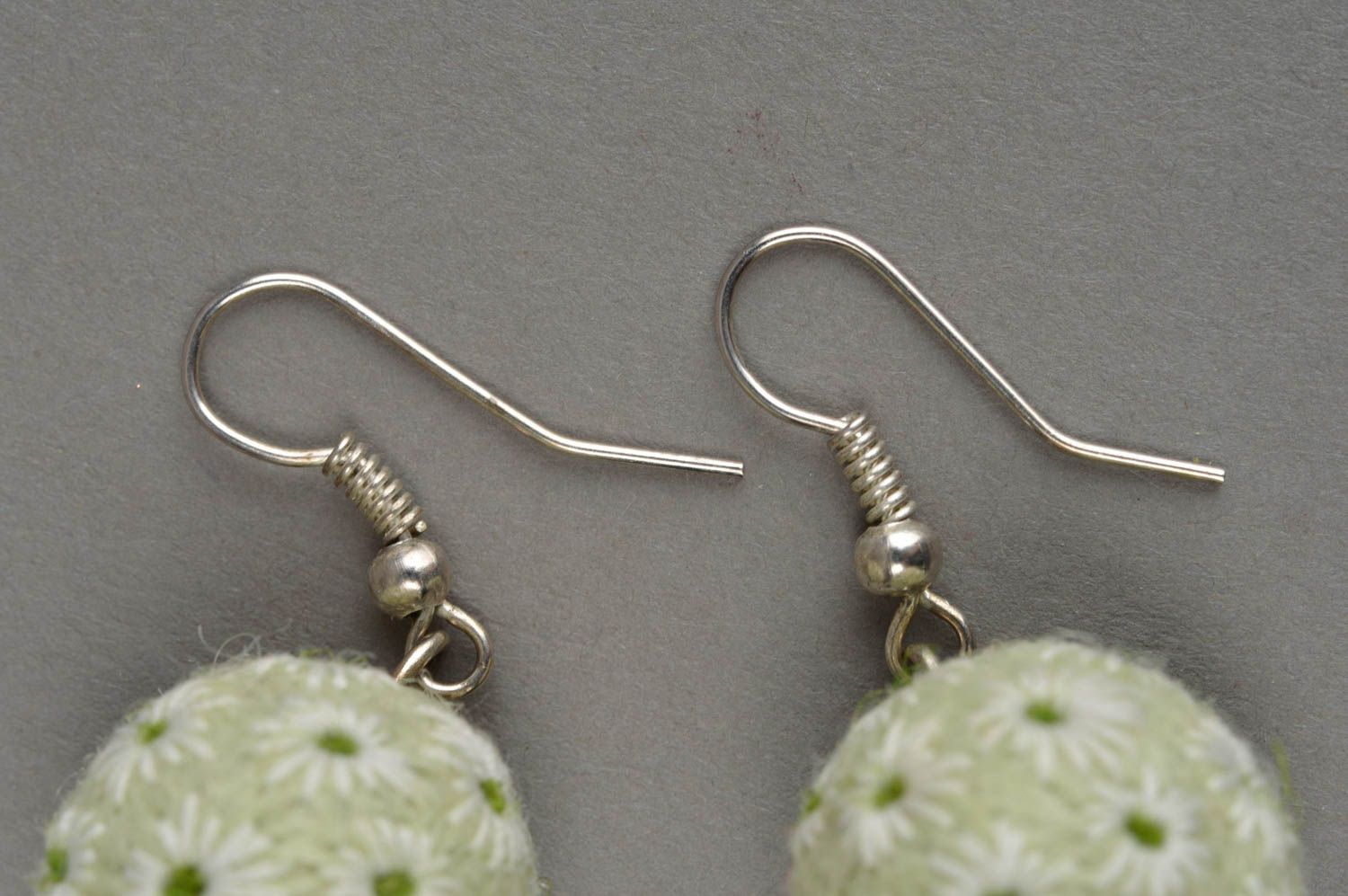 Handmade earrings felted balls earrings for women designer accessories  photo 2
