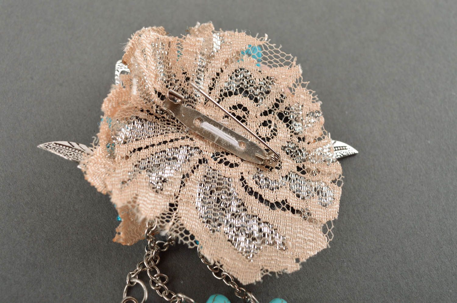 Handmade designer flower brooch unusual stylish brooch elegant jewelry photo 4