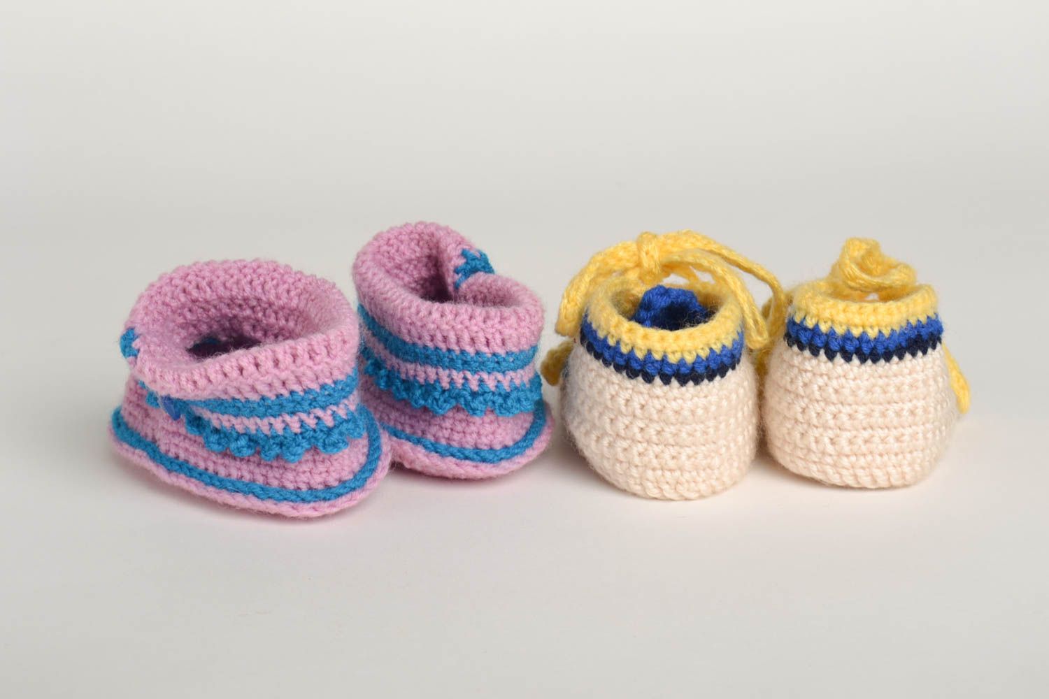 Geschenke für Kleinkinder handmade Gehäkelte Babyschuhe warme Hausschuhe 2 Paar foto 3