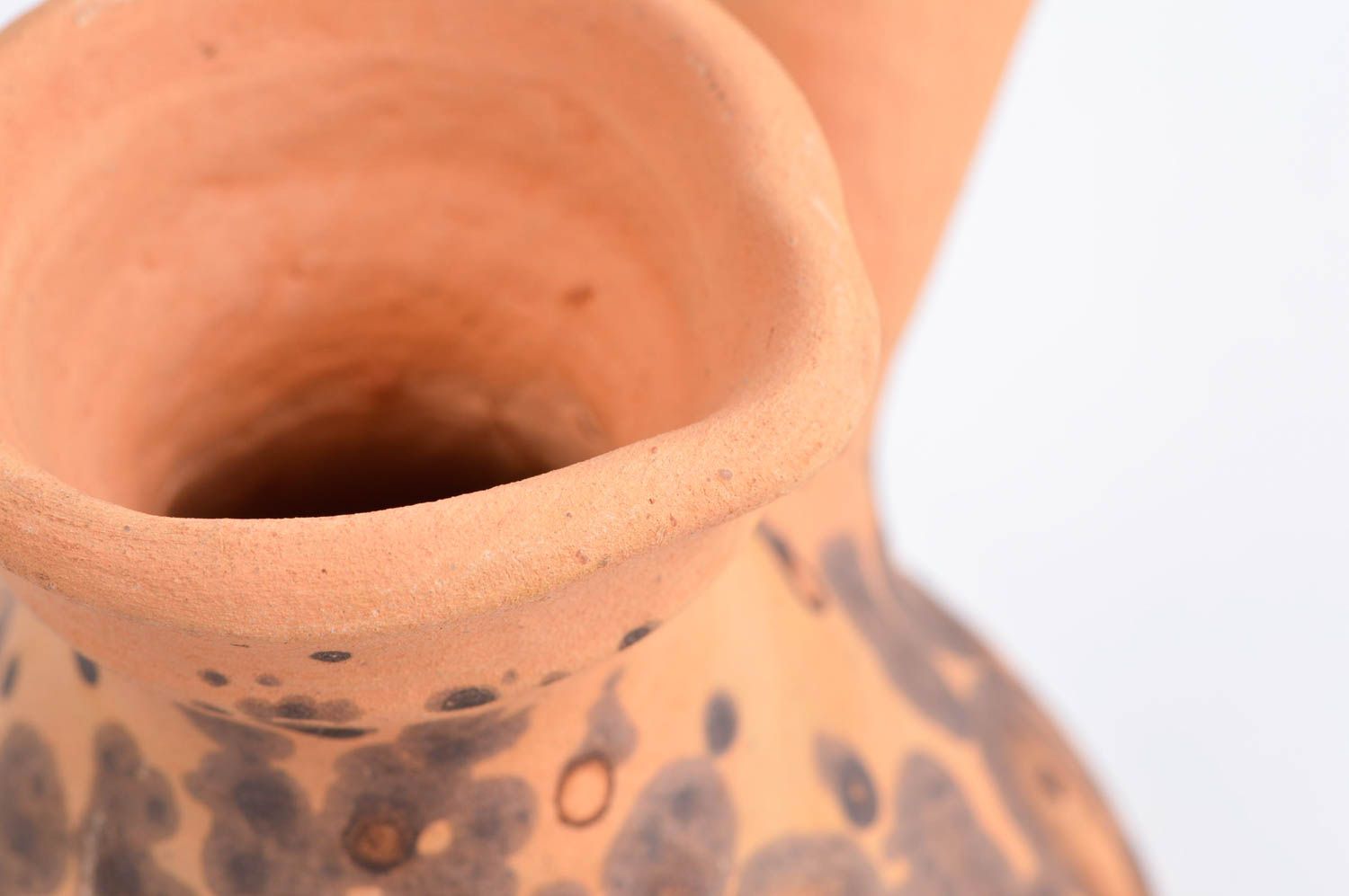 Kaffeekanne Keramik handgefertigt Mokka Kocher Keramik Geschirr in Braun foto 4