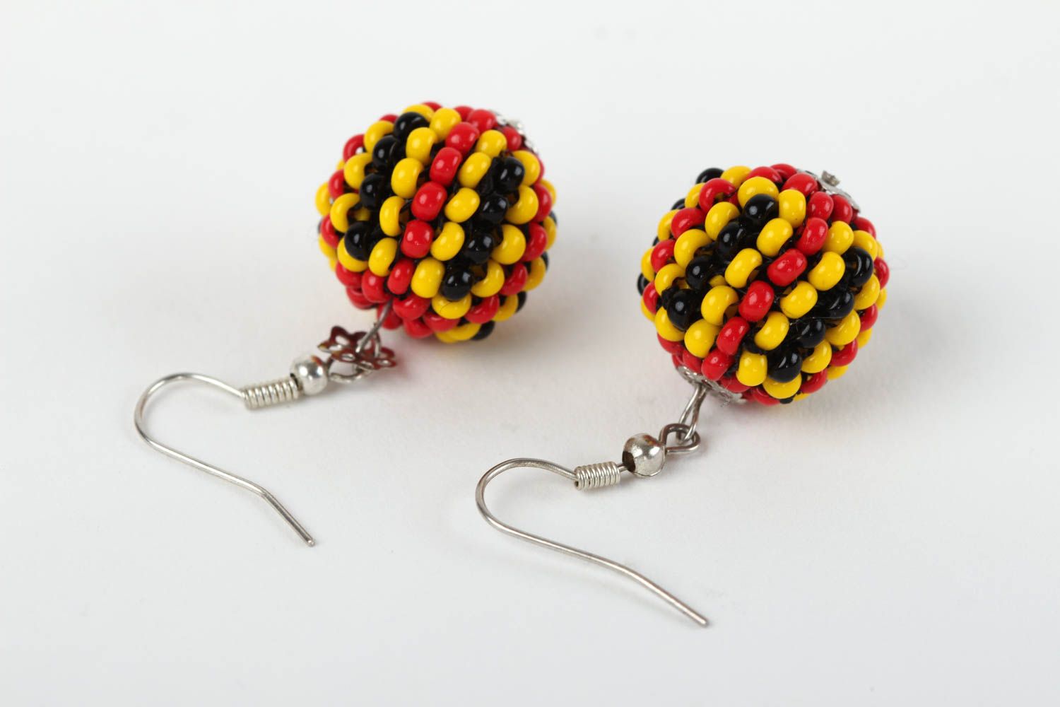 Beautiful handmade beaded earrings ball earrings accessories for girls photo 4