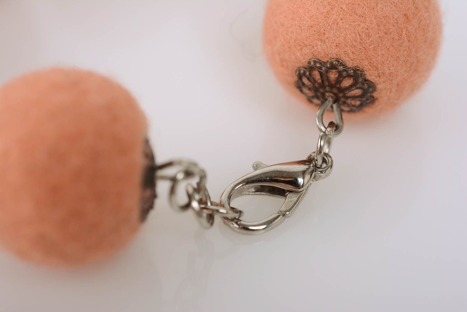 Designer bracelet made of felted wool handmade beautiful female accessory photo 5