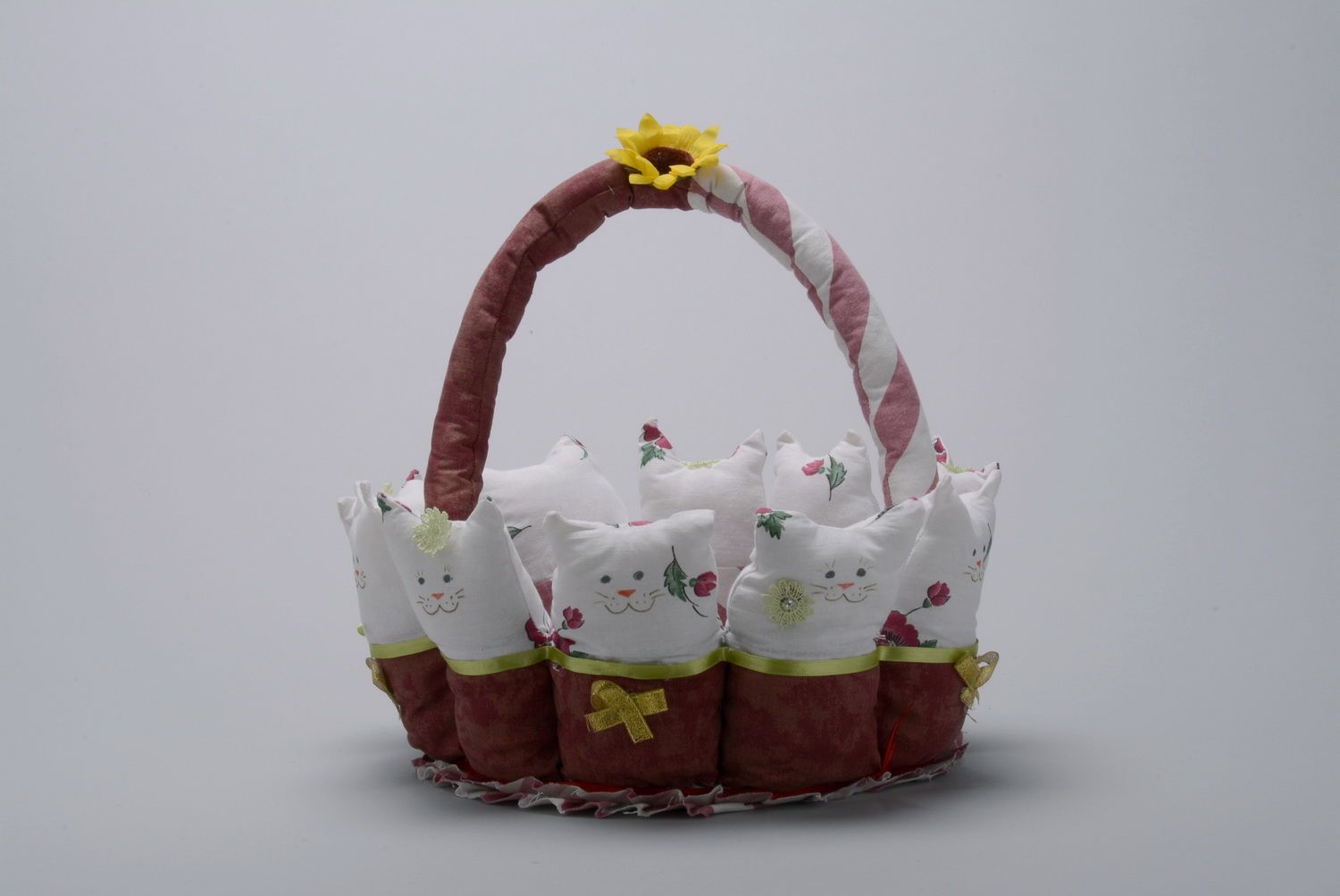 Cestino con gatti fatto a mano cestino decorativo in stoffa idee regalo
 foto 2