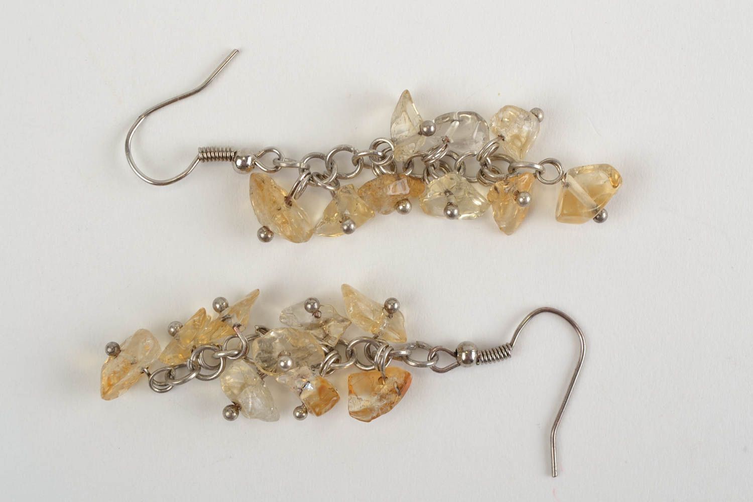 Earrings made of natural stone handmade beautiful long designer accessory photo 3