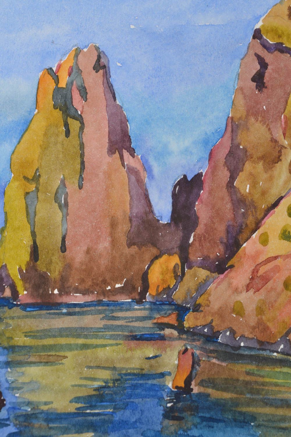 Watercolor painting Backwater photo 2