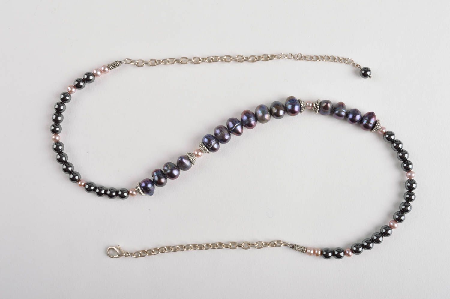 Handmade necklace pearl jewelry designer accessories gemstone jewelry gift ideas photo 5