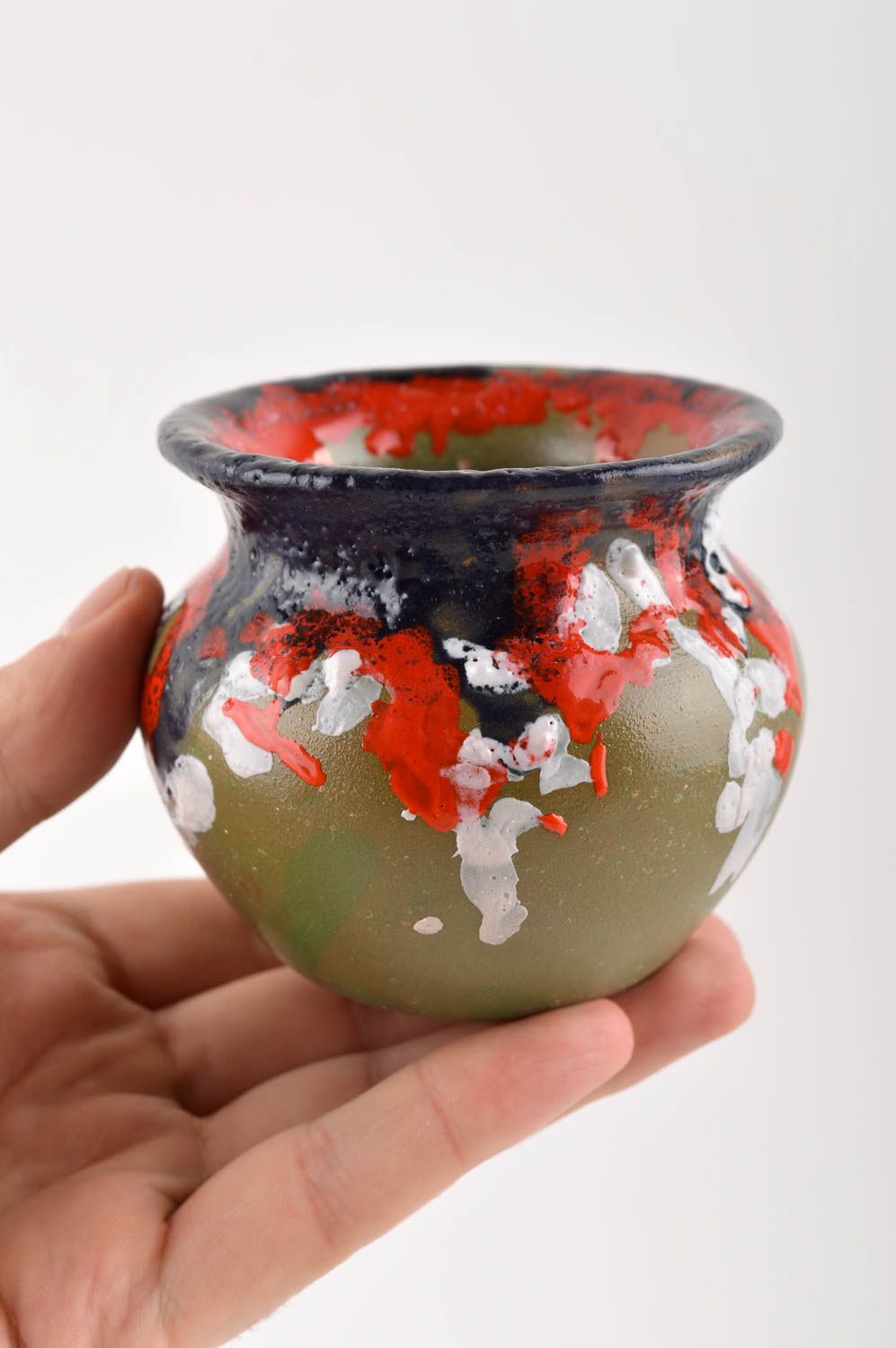 Handgemachte Keramik bunte Vase Keramik Deko Dekoration Vase 180 ml schön foto 5