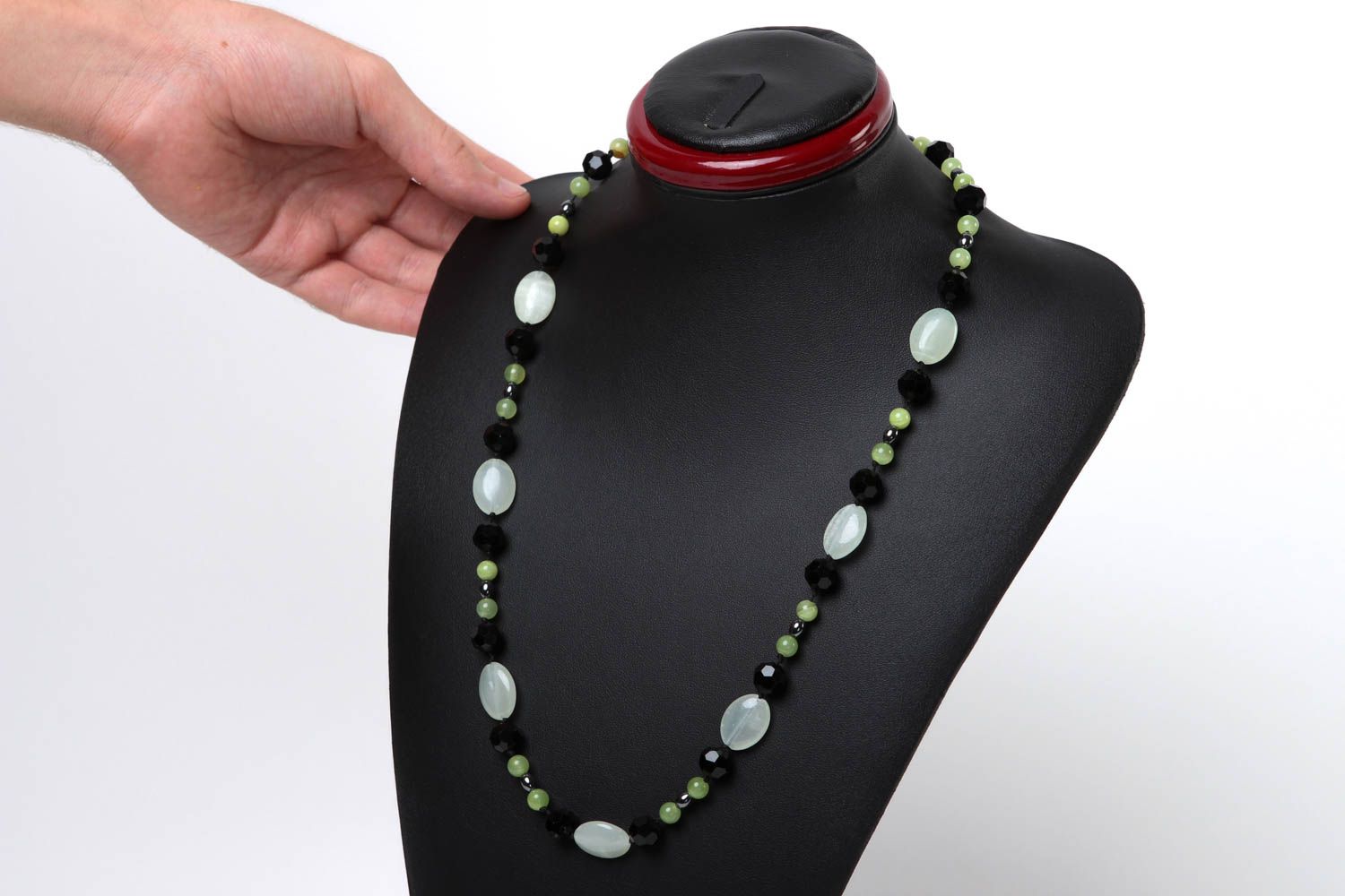 Perlen Schmuck handgeschaffen Halskette für Frauen schick Geschenk für Frauen foto 5