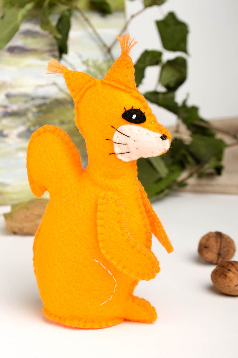 Eichhörnchen Plüschtier handgemachtes Spielzeug Filz Dekoration Kinder Spielzeug foto 1