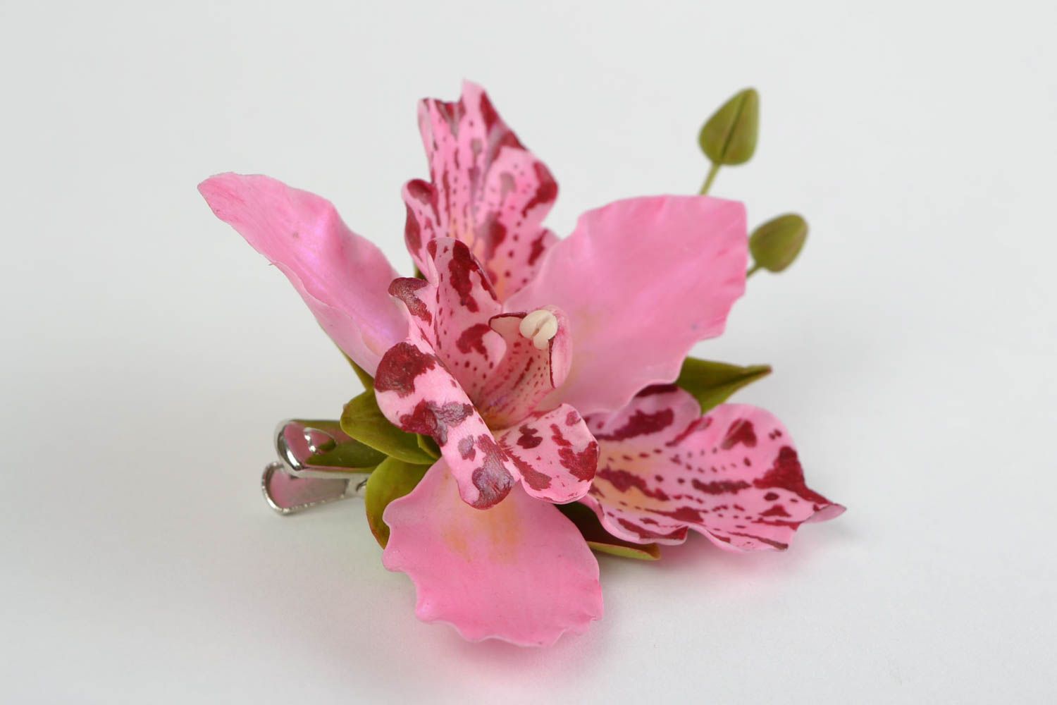 Brosche Haarspange Blume handmade aus Porzellan Künstler wunderschön für Frauen foto 3
