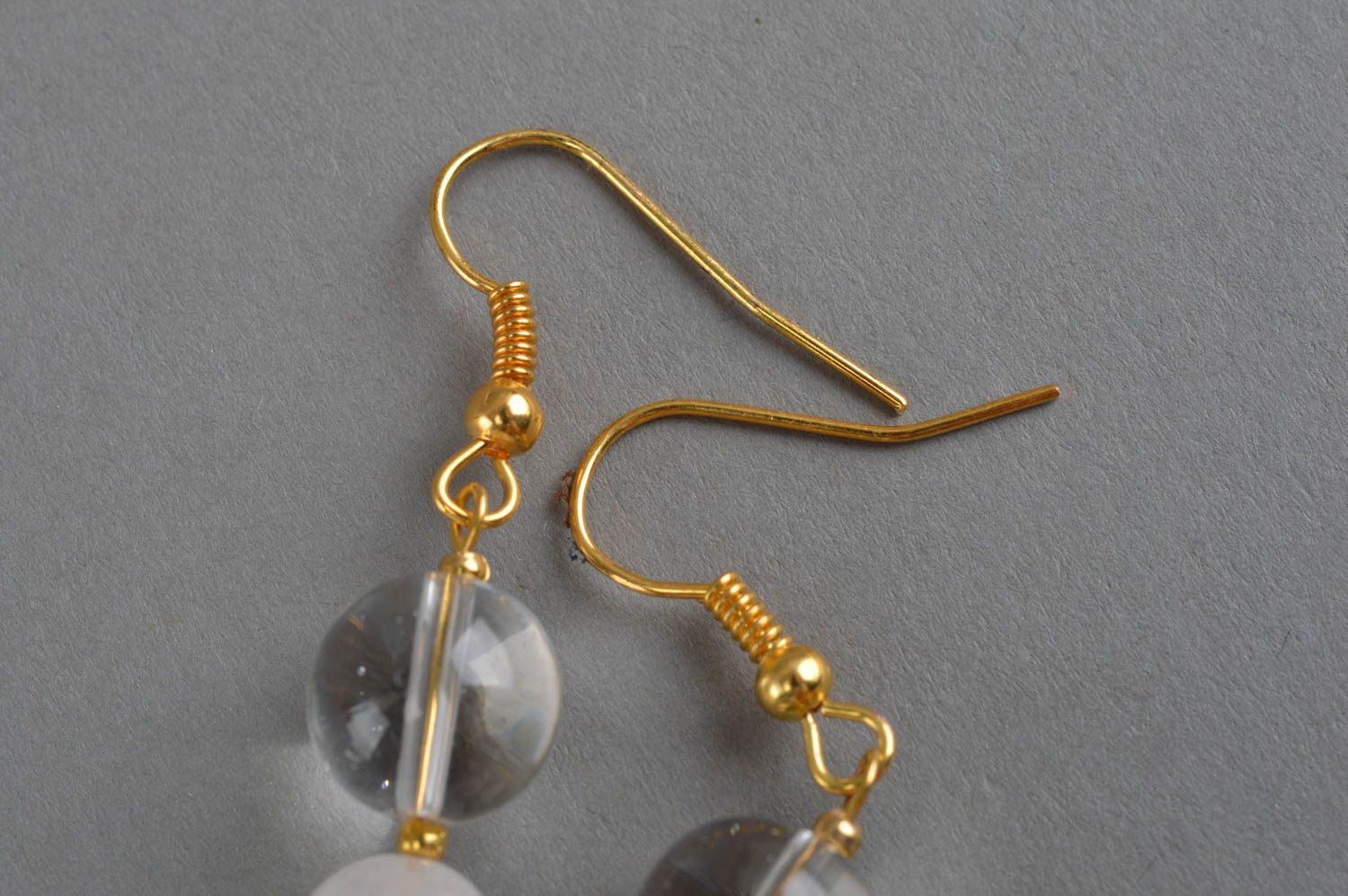 Beautiful homemade earrings with natural stones beaded earrings gemstone jewelry photo 5
