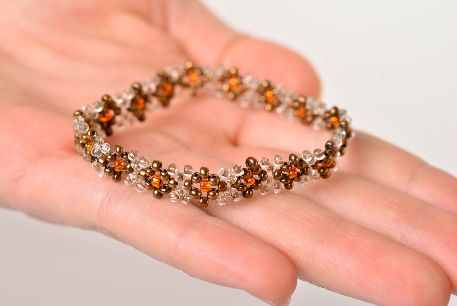 Bracelet en perles de rocaille Bijou fait main ornementé fin Cadeau pour ado photo 2