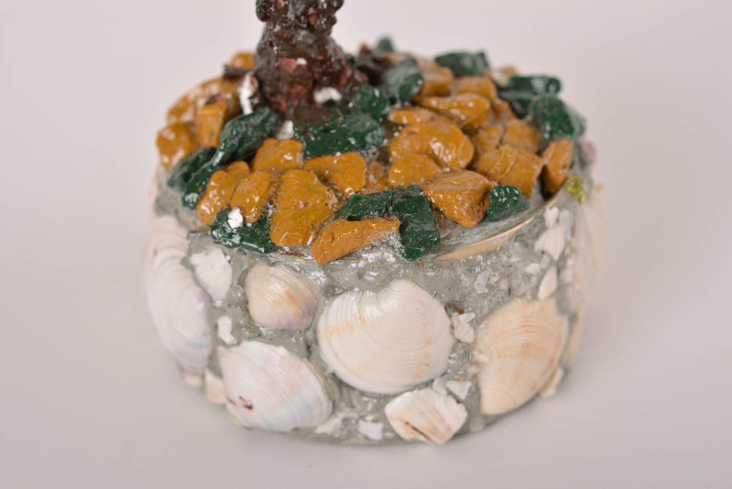 Arbre perles de rocaille fait main Arbre miniature Déco maison vert design photo 4