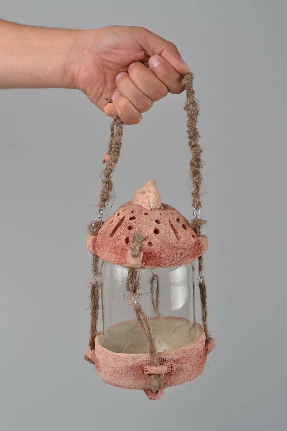 Handgefertigt Deko Kerzenhalter Teelichthalter aus Ton Kerzenhalter Keramik foto 2