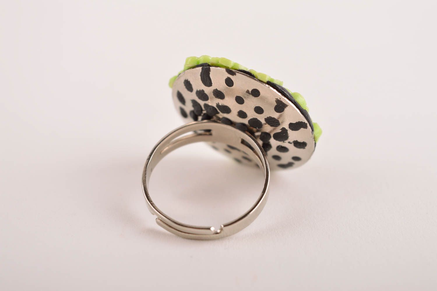 Кольцо ручной работы украшение из полимерной глины украшение кольцо Летнее фото 4