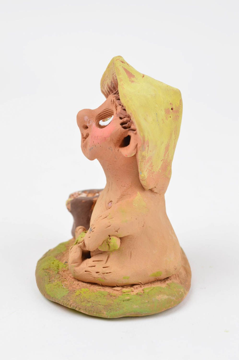 Miniatur Figur handmade Keramik Deko Figur aus Ton lustig Tier Statue originell foto 3