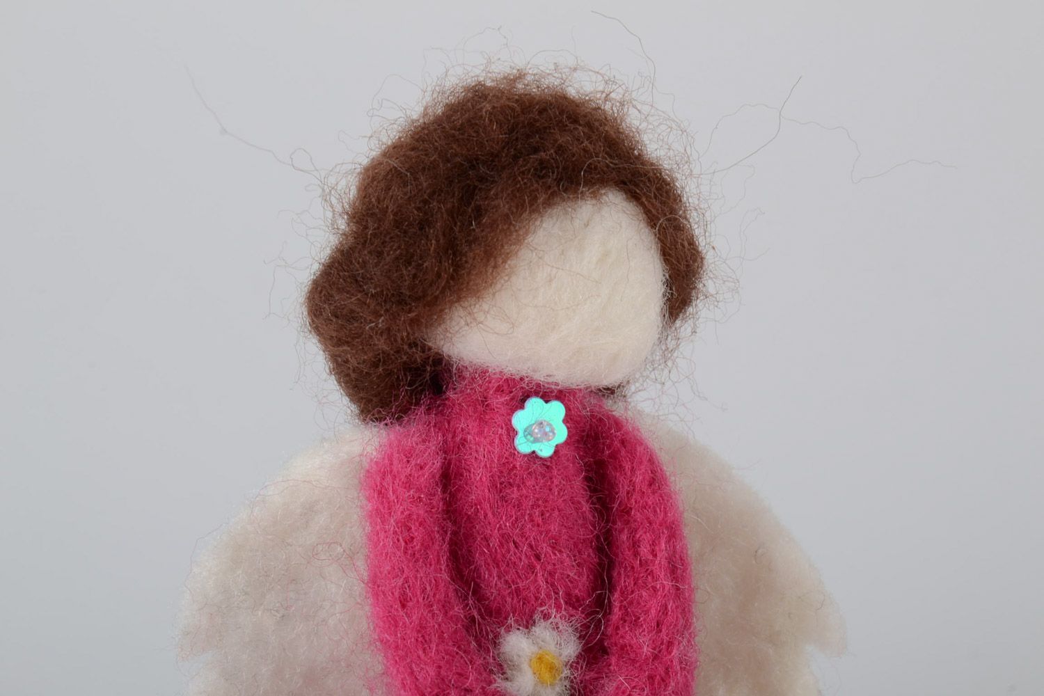 Muñeco de fieltro de lana hecho a mano original decorativo ángel bonito foto 4