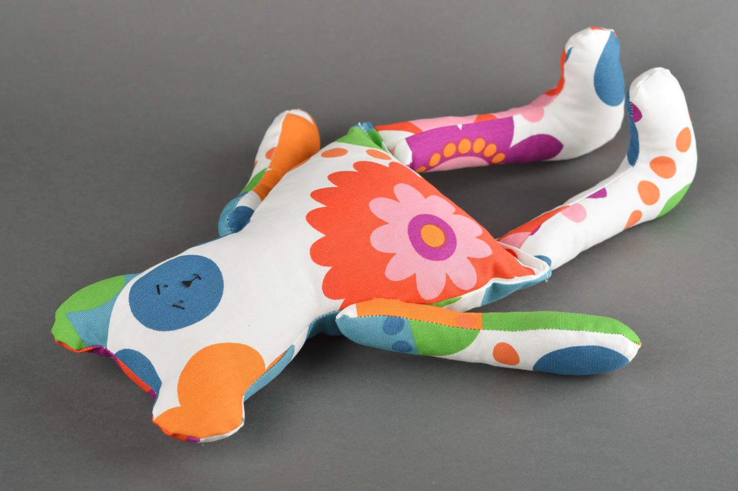 Игрушка мишка ручной работы стильный подарок авторская игрушка из ткани фото 2