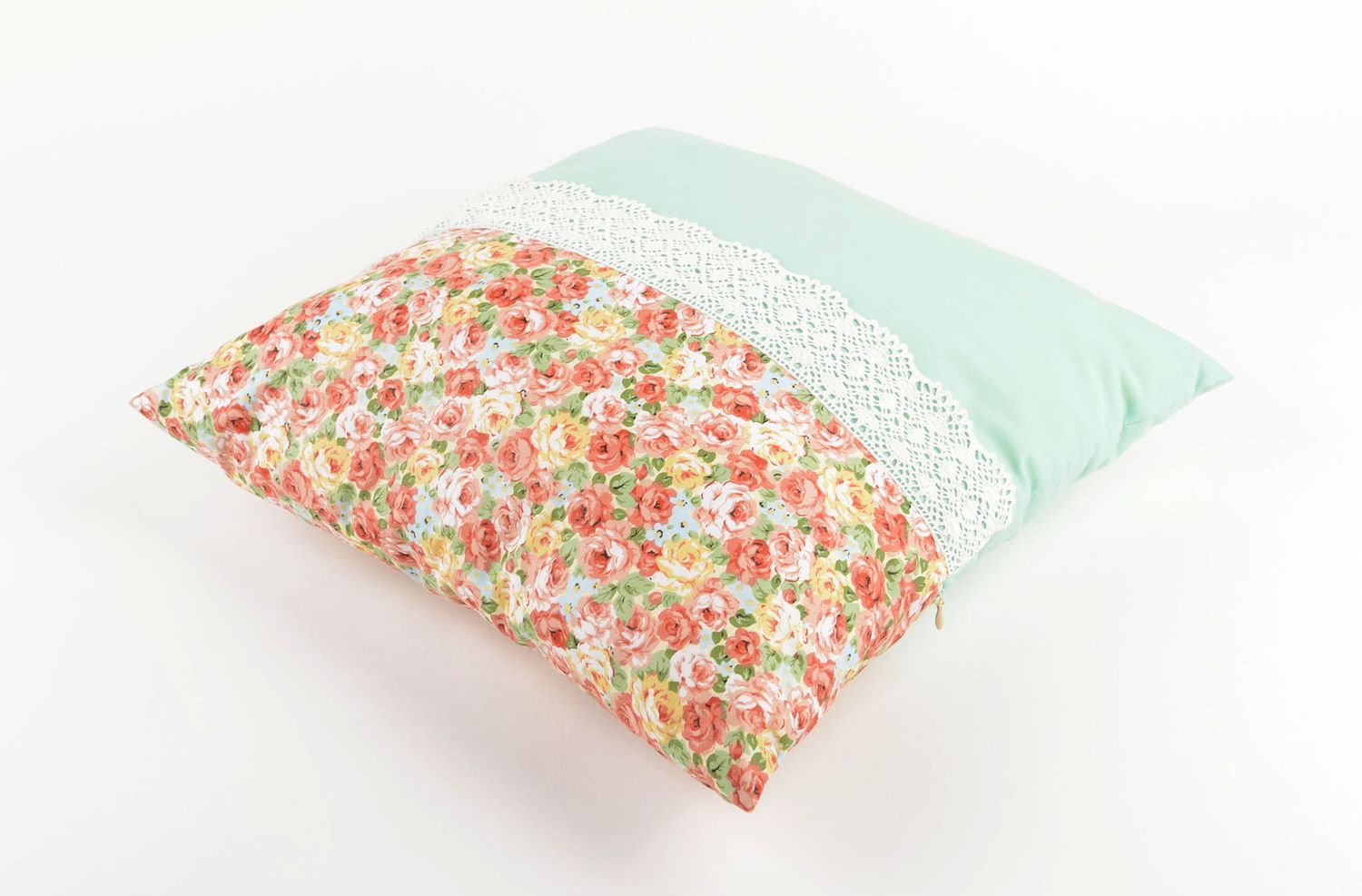 Sofa Dekokissen handmade Geschenk schönes Sofakissen Kissen für Couch mit Blumen foto 5