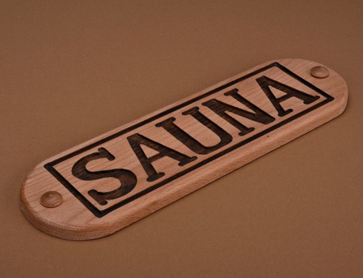 Wooden nameplate for sauna photo 5