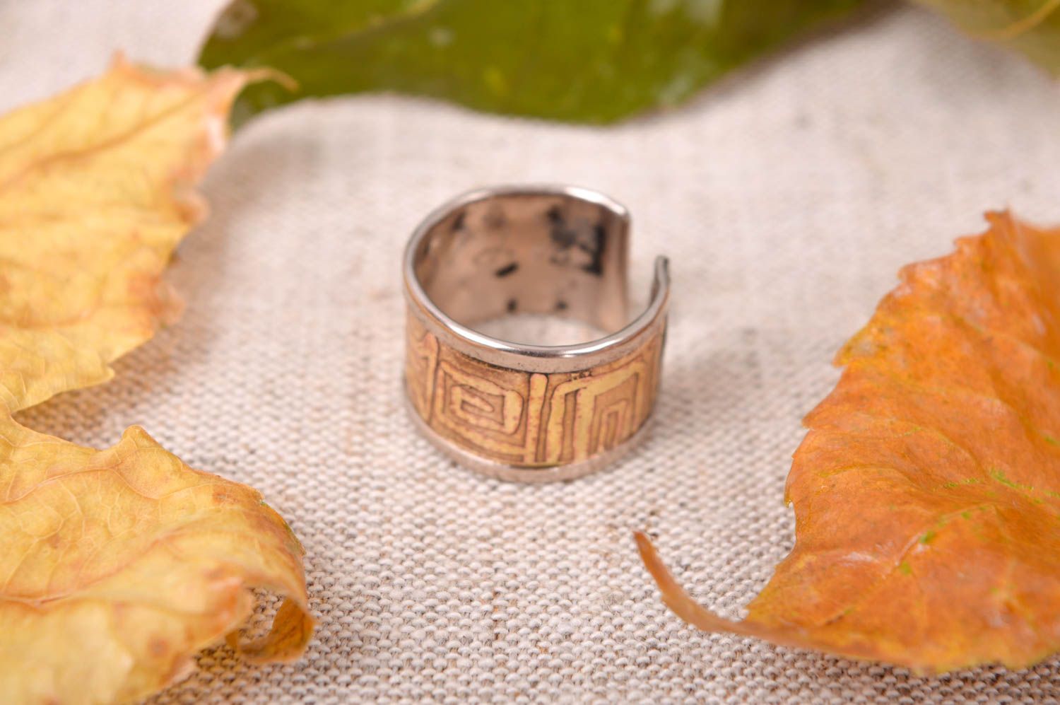 Кольцо ручной работы кольцо из мельхиора оригинальное металлическое украшение фото 1