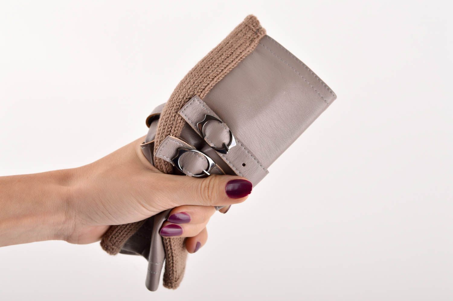 Handmade designer female mitts unusual stylish mitts cute winter accessory photo 4