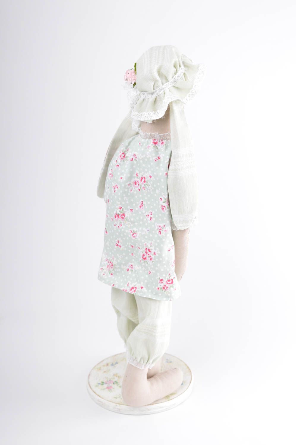 Muñeco de trapo peluche artesanal conejito blanco decoración de dormitorio foto 3