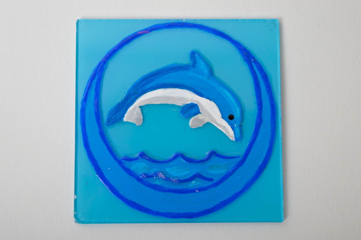 Handmade Plastik Magnet Deko Element Haus Dekoration mit Delphin ausgefallen foto 3